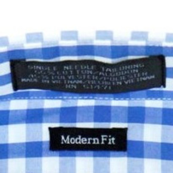 3X Marquis Blue Gingham Dress Shirt Long Sleeve  3XL 19 -19.5 - Picture 3 of 5